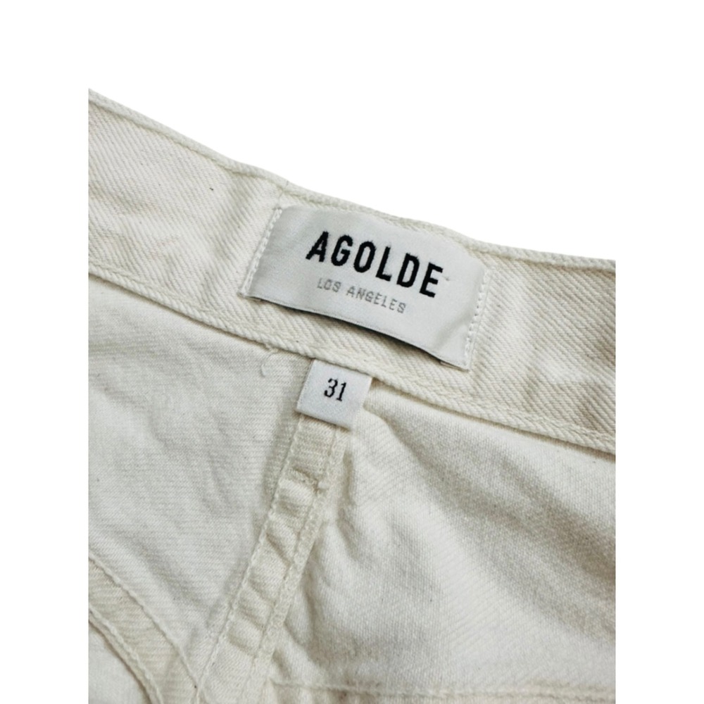 AGOLDE Remy Jean Off White High Rise‎ Straight Leg Denim Ivory Size 31 - Picture 3 of 8